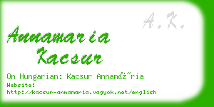 annamaria kacsur business card